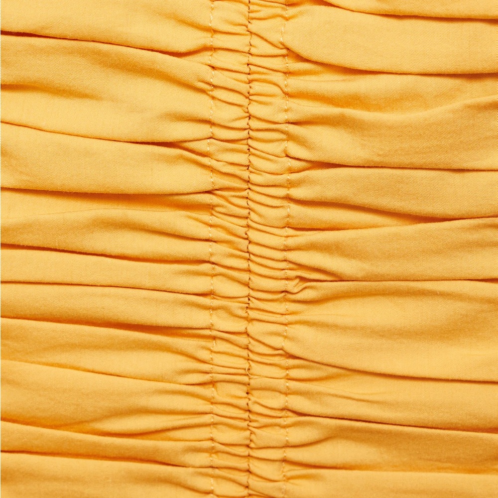 Mango Yellow Strapless Ruched Top - image 5